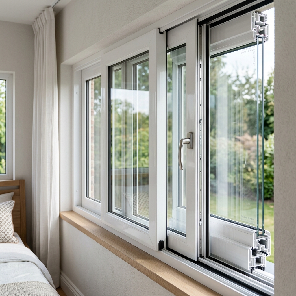 Premium uPVC sliding window in a room